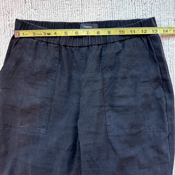 Theory | Northsound Linen Blend Pull On Pants | Black | 0 - Picture 3 of 8